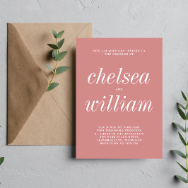 Wahre Einfachheit 2 Dusty Rose Minimalistische Hoc Einladung