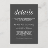 Wahre Einfachheit 2 Karkohle Grau Minimalistische Begleitkarte (Vorderseite)