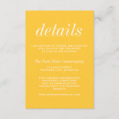 Wahre Einfachheit 2 Marigold Gelbe Minimale Hochze Begleitkarte (Vorderseite)