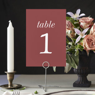 Wahre Einfachheit 2 Marsala Wedding Tischnummer