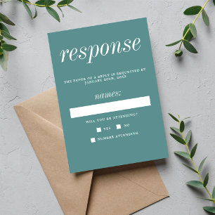 Wahre Einfachheit 2 Minimalistische Hochzeit bei E RSVP Karte