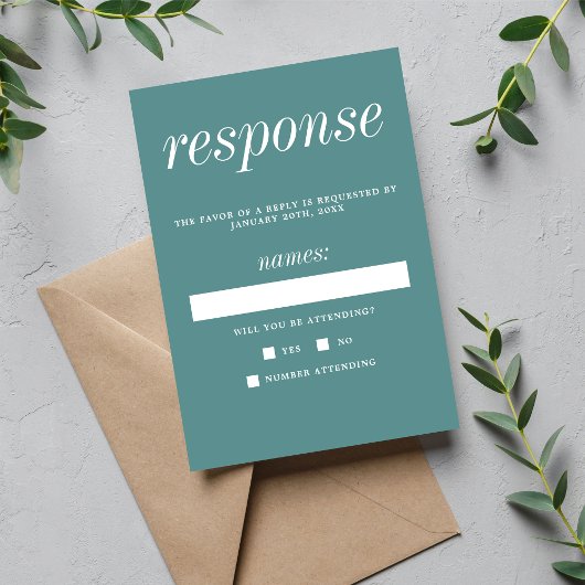 Wahre Einfachheit 2 Minimalistische Hochzeit bei E RSVP Karte