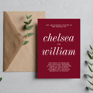 Wahre Einfachheit 2 Minimalistische Hochzeit in Bu Einladung
