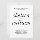 Wahre Einfachheit 2 Minimalistische Hochzeit in Sc Einladung (Vorderseite)