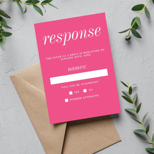 Wahre Einfachheit 2 Minimalistische Hochzeit RSVP Karte