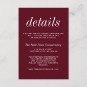 Wahre Einfachheit 2 Rosewood Minimalistische Hochz Begleitkarte (Vorderseite)