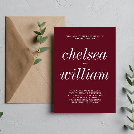 Wahre Einfachheit 2 Rosewood Minimalistische Hochz Einladung