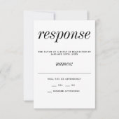 Wahre Einfachheit 2 Script Einfache Minimalistisch RSVP Karte (Vorderseite)