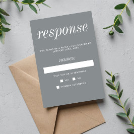 Wahre Einfachheit 2 Steingraue Minimalistische Hoc RSVP Karte