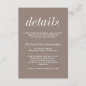 Wahre Einfachheit 2 Taupe Einfache Minimalistische Begleitkarte (Vorderseite)