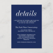 Wahre Einfachheit 2 Tinten Blaue Hochzeit Begleitkarte (Vorderseite)