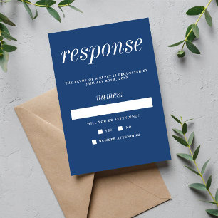 Wahre Einfachheit 2 Wahre blaue Minimalistische Ho RSVP Karte