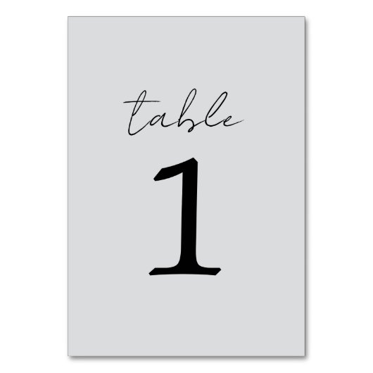 Wahre Einfachheit 3 Coole Mist Wedding Tischnummer (Vorderseite)