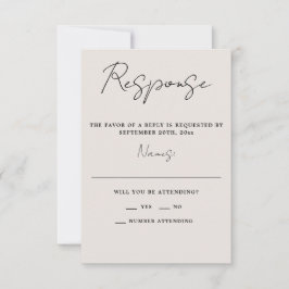 Wahre Einfachheit 3 Minimalistische Hochzeiten auf RSVP Karte