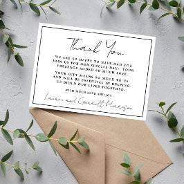 Wahre Einfachheit 3 Schwarz und Weiß Vielen Dank Dankeskarte