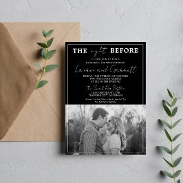 Wahre Einfachheit 3 Schwarz-Weiß-Probe-Abendessen Einladung