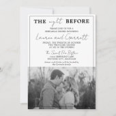 Wahre Einfachheit 3 Schwarz-Weiß-Probe-Abendessen Einladung (Vorderseite)