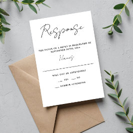 Wahre Einfachheit 3 Script Einfache Minimalistisch RSVP Karte