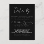 Wahre Einfachheit 3 Script Minimal-Bllack-Hochzeit Begleitkarte (Vorderseite)