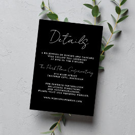 Wahre Einfachheit 3 Script Minimal-Bllack-Hochzeit Begleitkarte