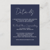 Wahre Einfachheit 3 Script Minimal Dunkle Navy Bla Begleitkarte (Vorderseite)