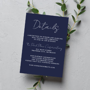 Wahre Einfachheit 3 Script Minimal Dunkle Navy Bla Begleitkarte