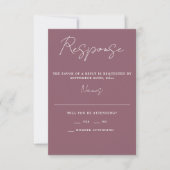 Wahre Einfachheit 3 Script Minimal Dusk Wedding RSVP Karte (Vorderseite)