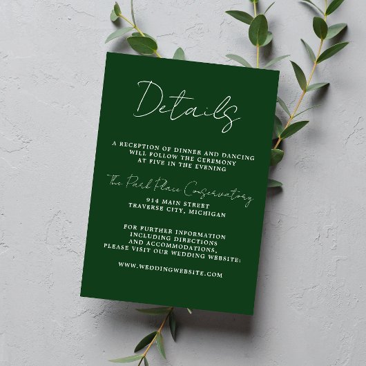 Wahre Einfachheit 3 Script Minimal Evergreen Weddi Begleitkarte
