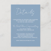 Wahre Einfachheit 3 Script Minimal Glacier Wedding Begleitkarte (Vorderseite)