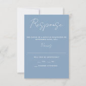 Wahre Einfachheit 3 Script Minimal Glacier Wedding RSVP Karte (Vorderseite)