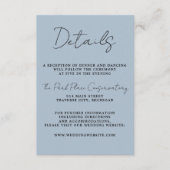 Wahre Einfachheit 3 Script Minimal Ice Blue Weddin Begleitkarte (Vorderseite)