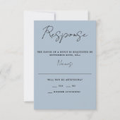 Wahre Einfachheit 3 Script Minimal Ice Blue Weddin RSVP Karte (Vorderseite)