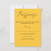 Wahre Einfachheit 3 Script Minimal Marigold Weddin RSVP Karte (Vorderseite)