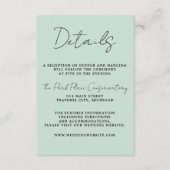 Wahre Einfachheit 3 Script Minimal Mint Hochzeit Begleitkarte (Vorderseite)