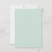 Wahre Einfachheit 3 Script Minimal Mint Hochzeit RSVP Karte (Rückseite)