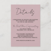 Wahre Einfachheit 3 Script Minimal Mondlicht Mauve Begleitkarte (Vorderseite)