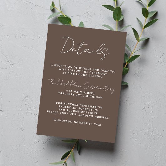 Wahre Einfachheit 3 Script Minimal Pilzhochzeit Begleitkarte