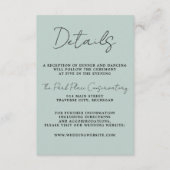 Wahre Einfachheit 3 Script Minimal Sea Glass Hochz Begleitkarte (Vorderseite)