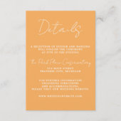 Wahre Einfachheit 3 Script Minimal Sorbet Hochzeit Begleitkarte (Vorderseite)