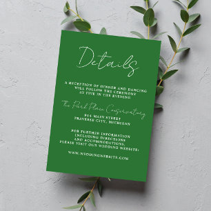 Wahre Einfachheit 3 Script Minimal Wiese Wedding Begleitkarte