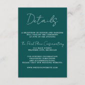 Wahre Einfachheit 3 Script Minimale Pfauenhochzeit Begleitkarte (Vorderseite)