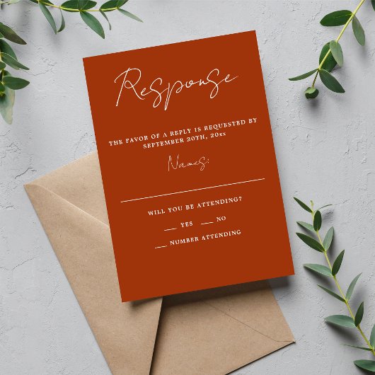 Wahre Einfachheit 3 Script Minimale Rostensehen RSVP Karte