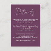 Wahre Einfachheit 3 Script Minimale Traubenhochzei Begleitkarte (Vorderseite)