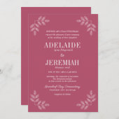 Wahre Einfachheit 6 Blumenhochzeit Einladung (Vorne/Hinten)