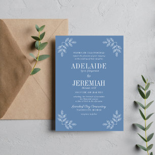 Wahre Einfachheit 6 Denim Floral Wedding Einladung