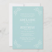 Wahre Einfachheit 6 mist Blues Hochzeit Einladung (Vorderseite)