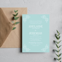 Wahre Einfachheit 6 mist Blues Hochzeit Einladung