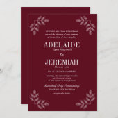 Wahre Einfachheit 6 Rosewood Blumenzettel Einladung (Vorne/Hinten)