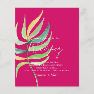 Wahre Farbe TROPICAL LEAF Budget Hochzeit lädt ein