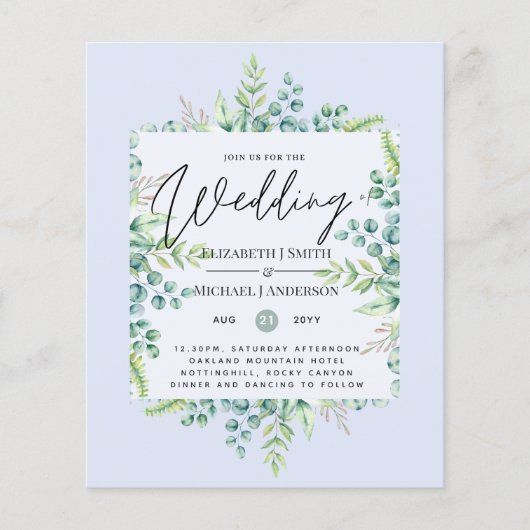 Wahre Farben GREENERY Moderne Hochzeit zum Budget (Vorderseite)
